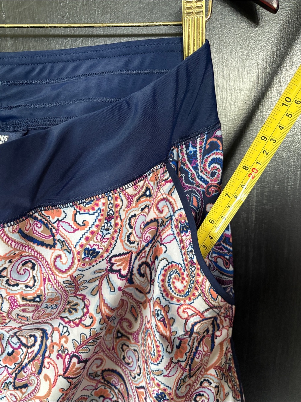 👙Lands’ End Swim Skirt Skort Shorts. Paisley and Navy. Excellent condition! 10 - Picture 11 of 12